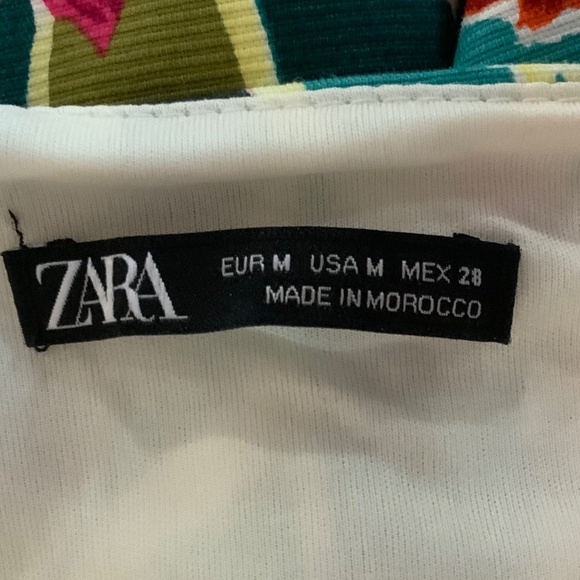 Zara Romper Tropical Print Cutout Jumpsuit Pink Teal Size Medium - Picture 10 of 12